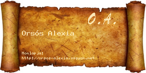 Orsós Alexia névjegykártya